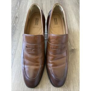 Johnston & Murphy Dress Shoes Men Sz 11.5M Brown Leather Lewis Penny Loafers